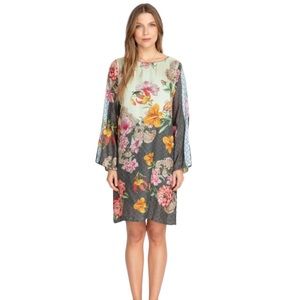 Johnny Was NEW w Tags  Fatima Floral Silk Shift Dress Size M